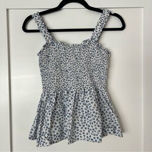 GAP White and Black Printed Tank Top